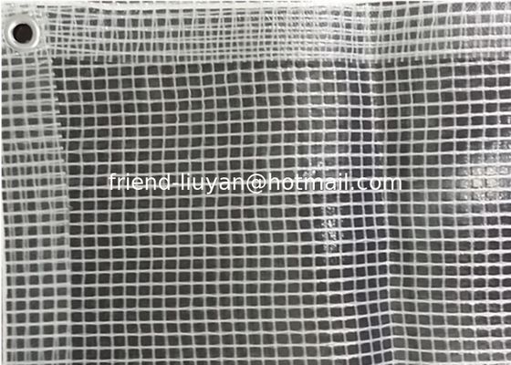 Transparent Mesh Plastic Lamination Tarpaulin Anti Raining Tarpaulin Durable Truck Cover Fabric Heavy Duty Woven Fabric